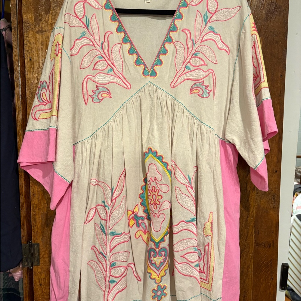 Boho Embroidered Kaftan Dress